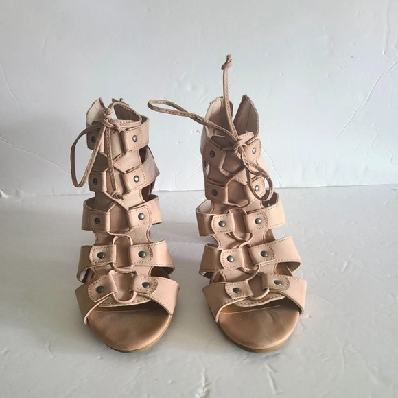 Rampage Valerie gladiator sandals sz.7,5  lace up block heel - Picture 2 of 10